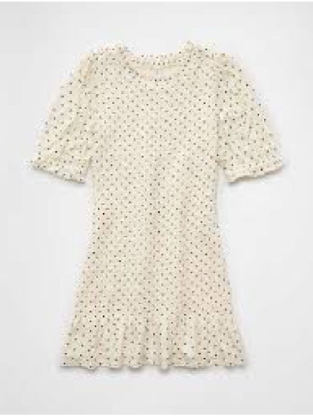 AE Black and White Smocked Polka Dot Dress